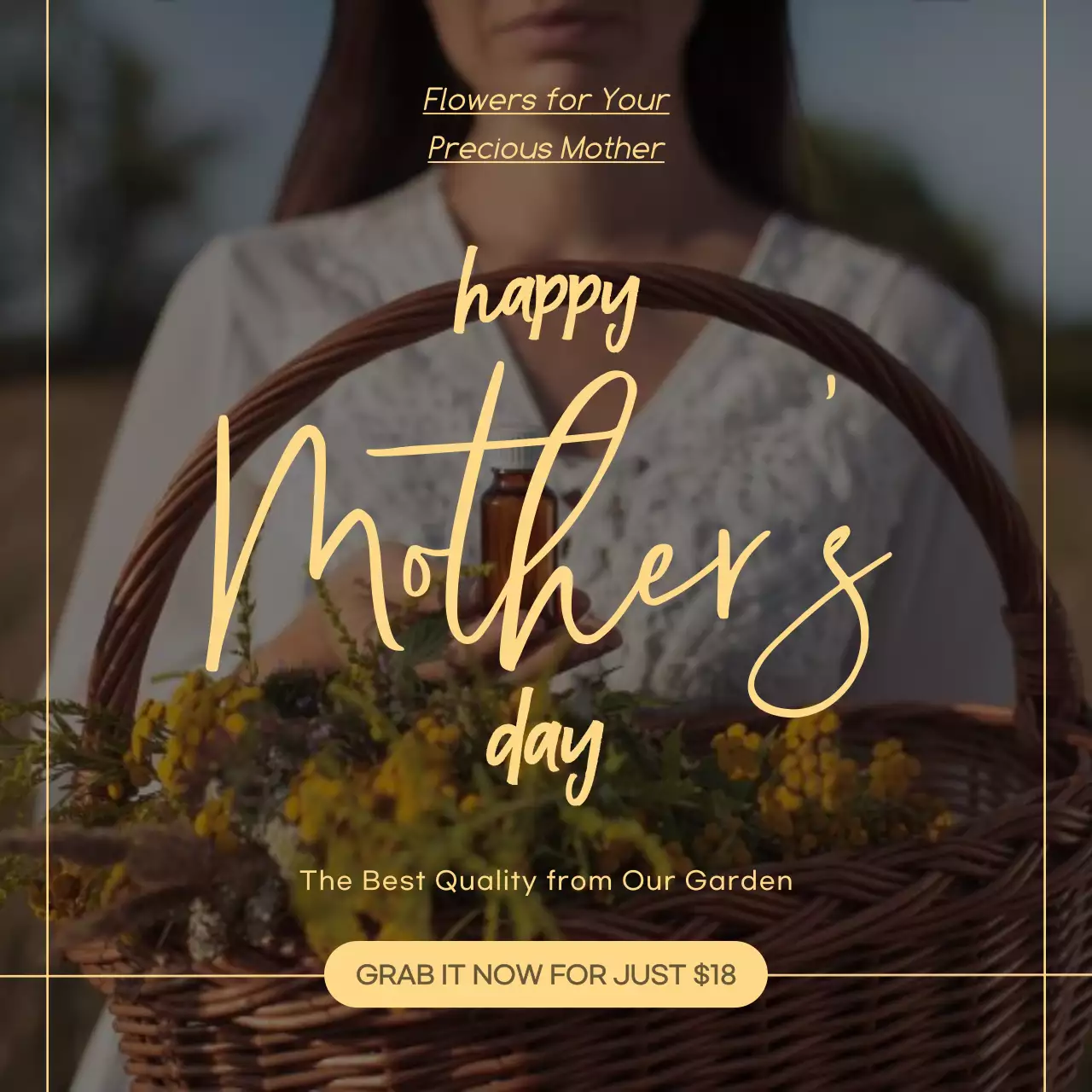 Yellow Elegant Mother's Day Promotion Social Media Post