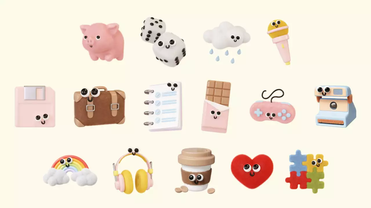 カラフル かわいい ハッピー ポスター プレゼンテーション