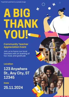 Blue Modern Teacher Event Poster