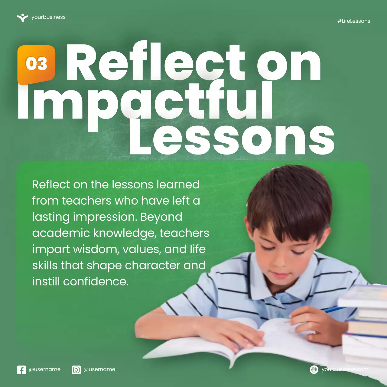 Green Modern Education Promotion Social Media Post