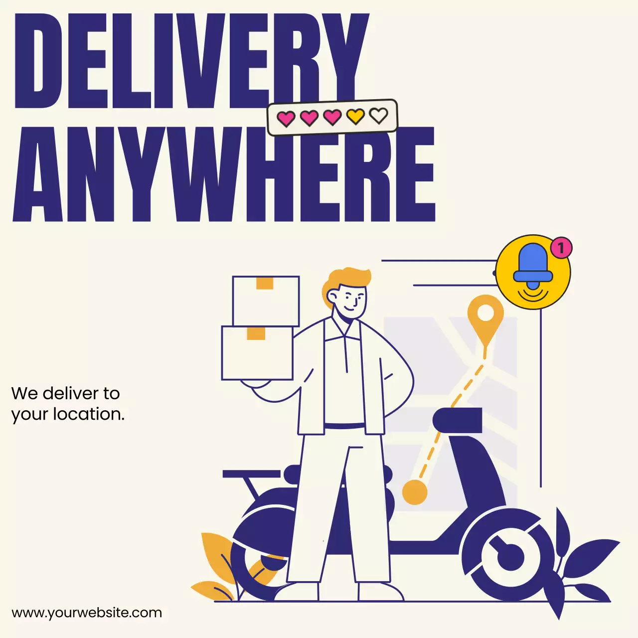 블루 화이트 미니멀리스트 볼드 딜리버리