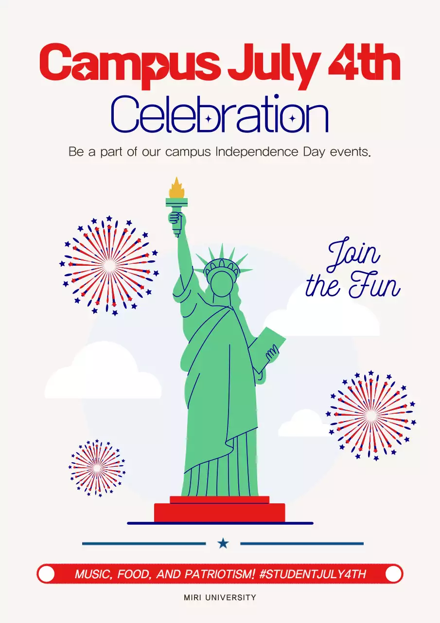 Red Retro Independence Day Event Poster