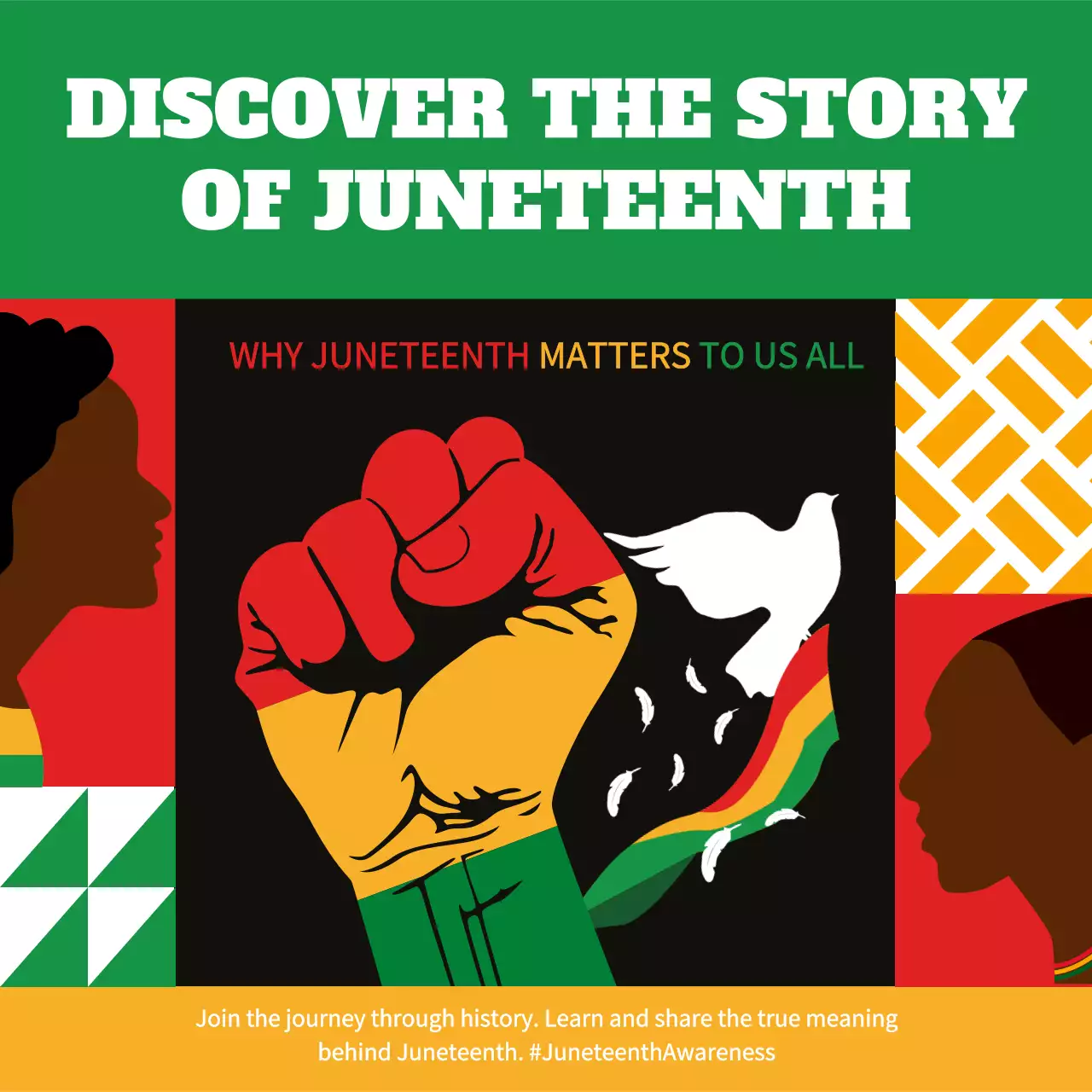 Red Cultural Juneteenth Announcement Social Media Post