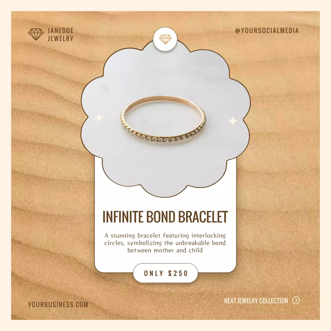 Beige Elegant Jewelry Promotion Social Media Post