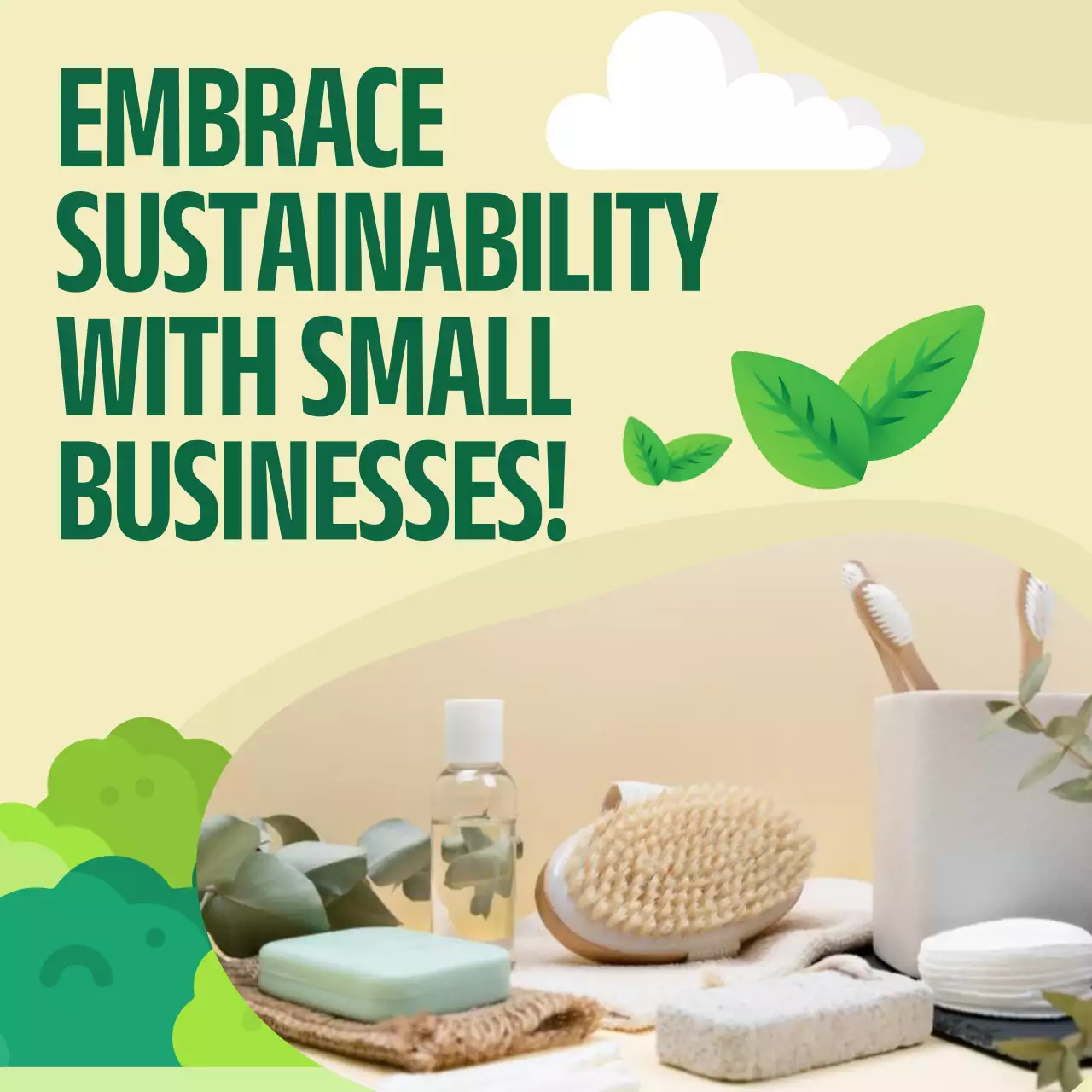 Green Minimal Earth Day Announcement Social Media Post