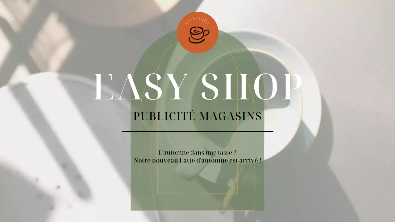 Planificateur publicitaire Vert et Orange Elegant Shop