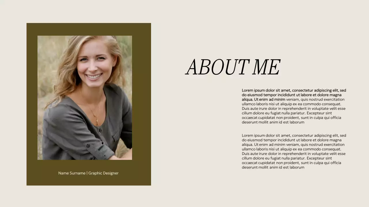 Beige Minimal Portfolio Resume Presentation