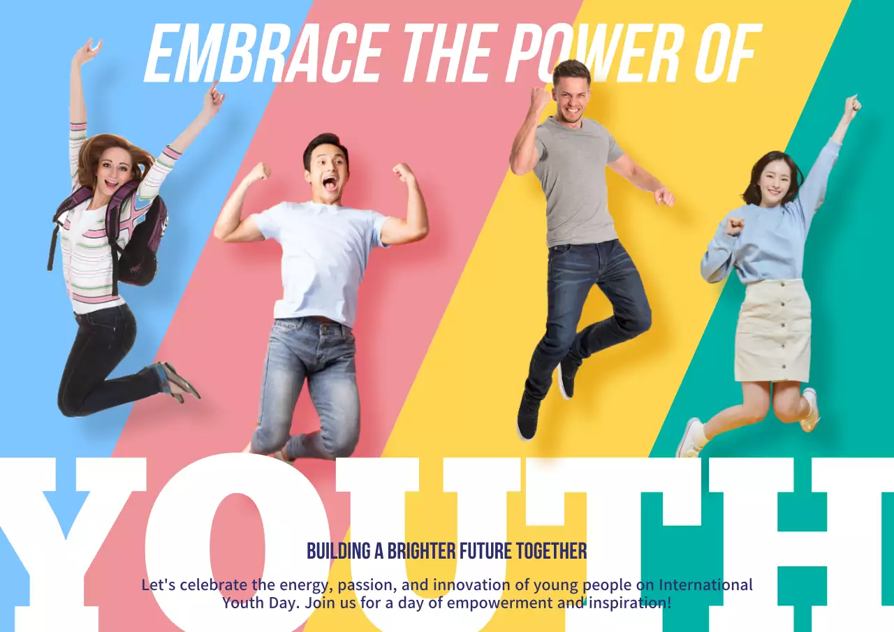 Poster Pengumuman Pemuda Trendi Berwarna-warni