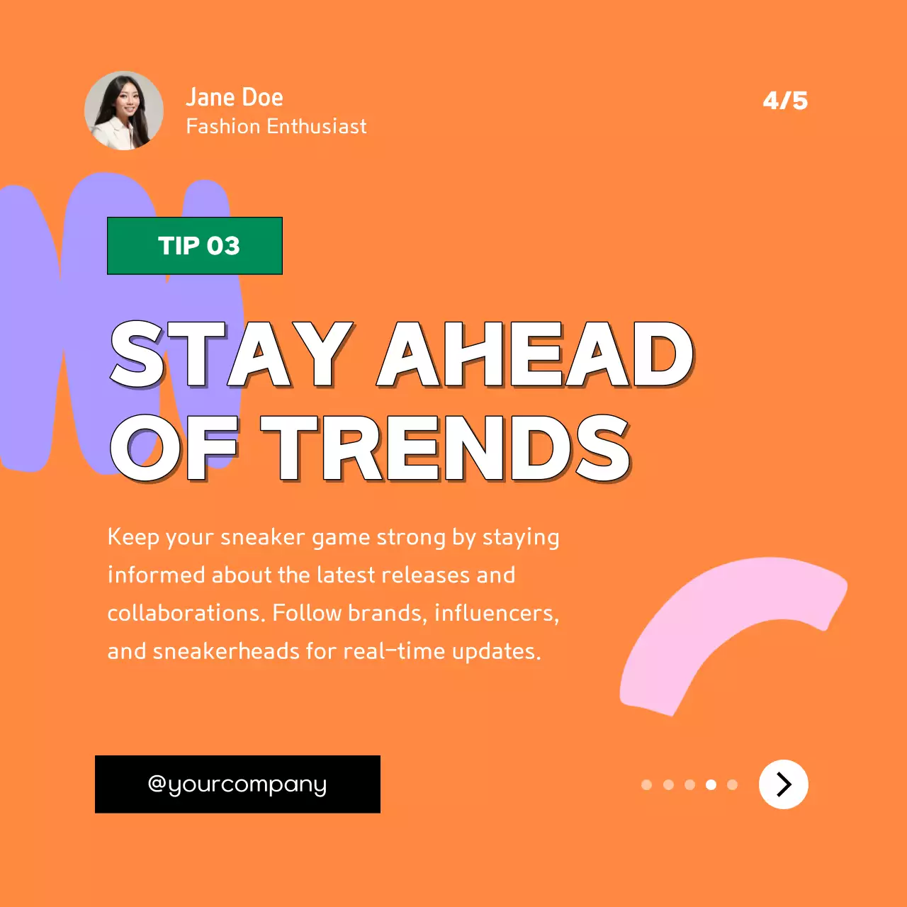 Purple Modern Sneaker Guide Social Media Post