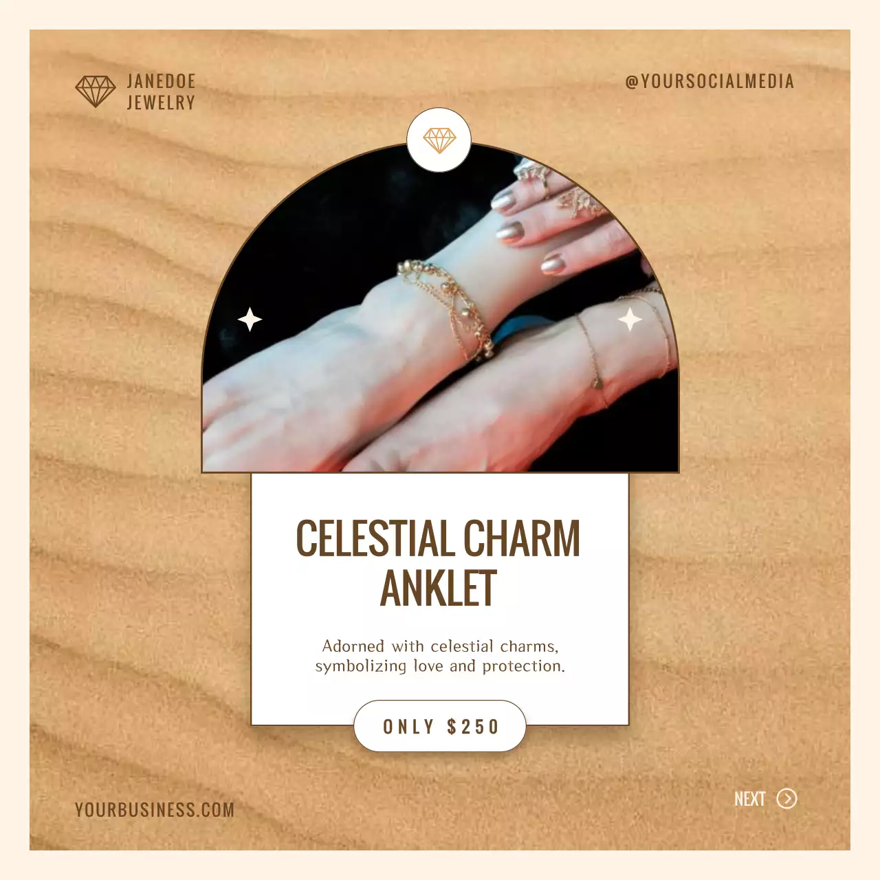 Beige Elegant Jewelry Promotion Social Media Post