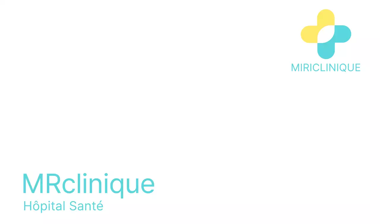 Centre de la clinique avec un logo en forme de croix jaune et menthe