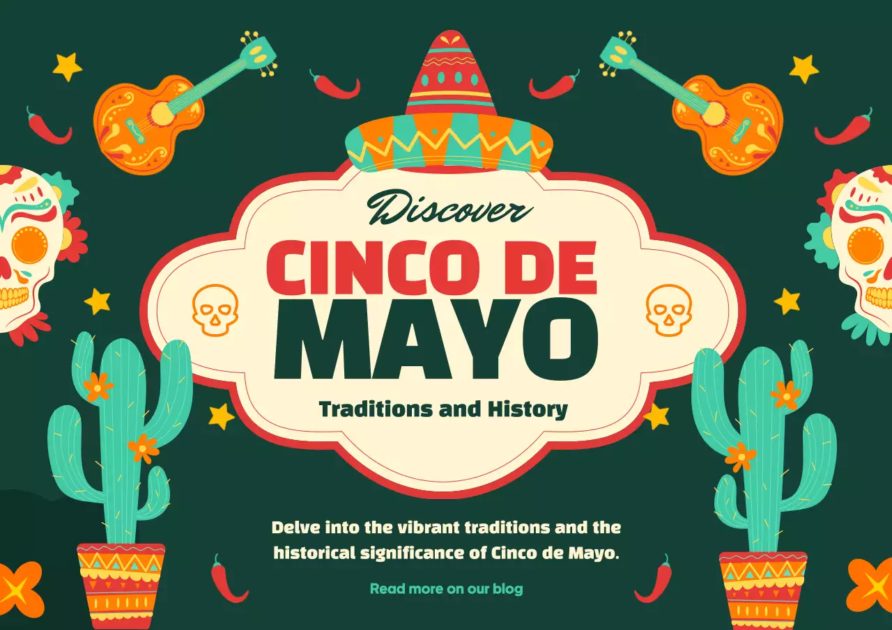 Poster Pengumuman Cinco De Mayo Tradisional Hijau