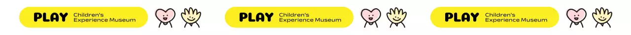 노랑색과 일러스트 캐릭터가 있는 귀여운 느낌의 어린이 체험 박물관