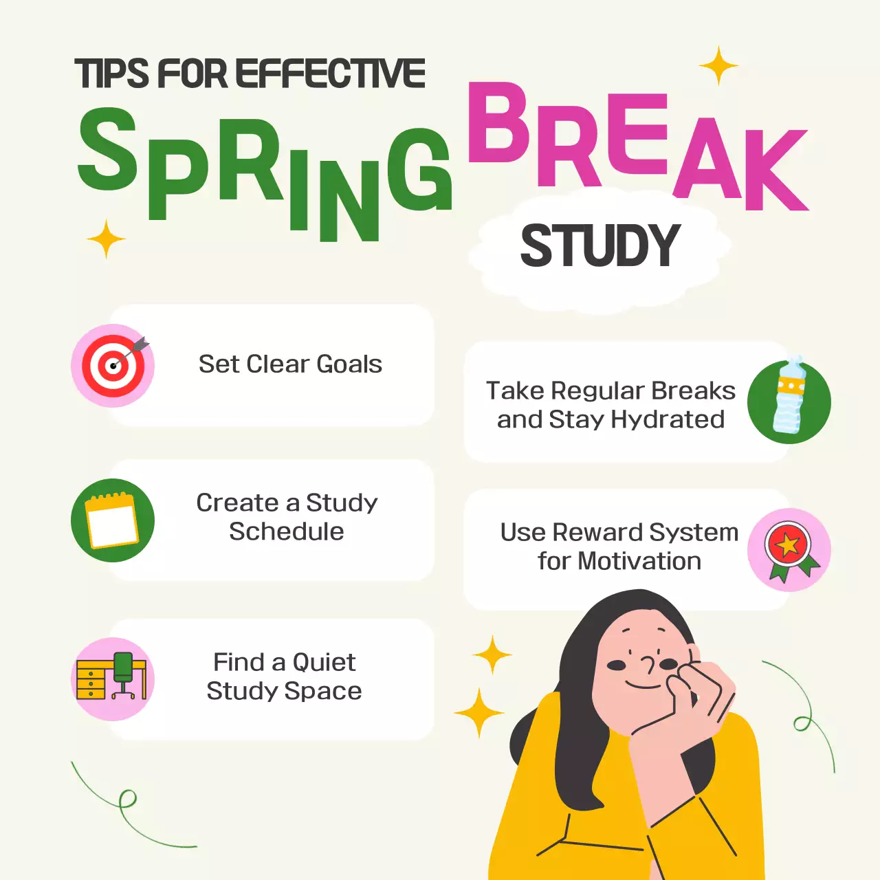 Colourful Trendy Study Announcement Poster