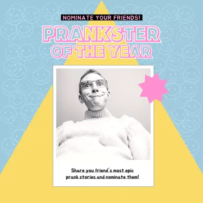 Yellow Playful Prank Nomination Promotion Social Media Post