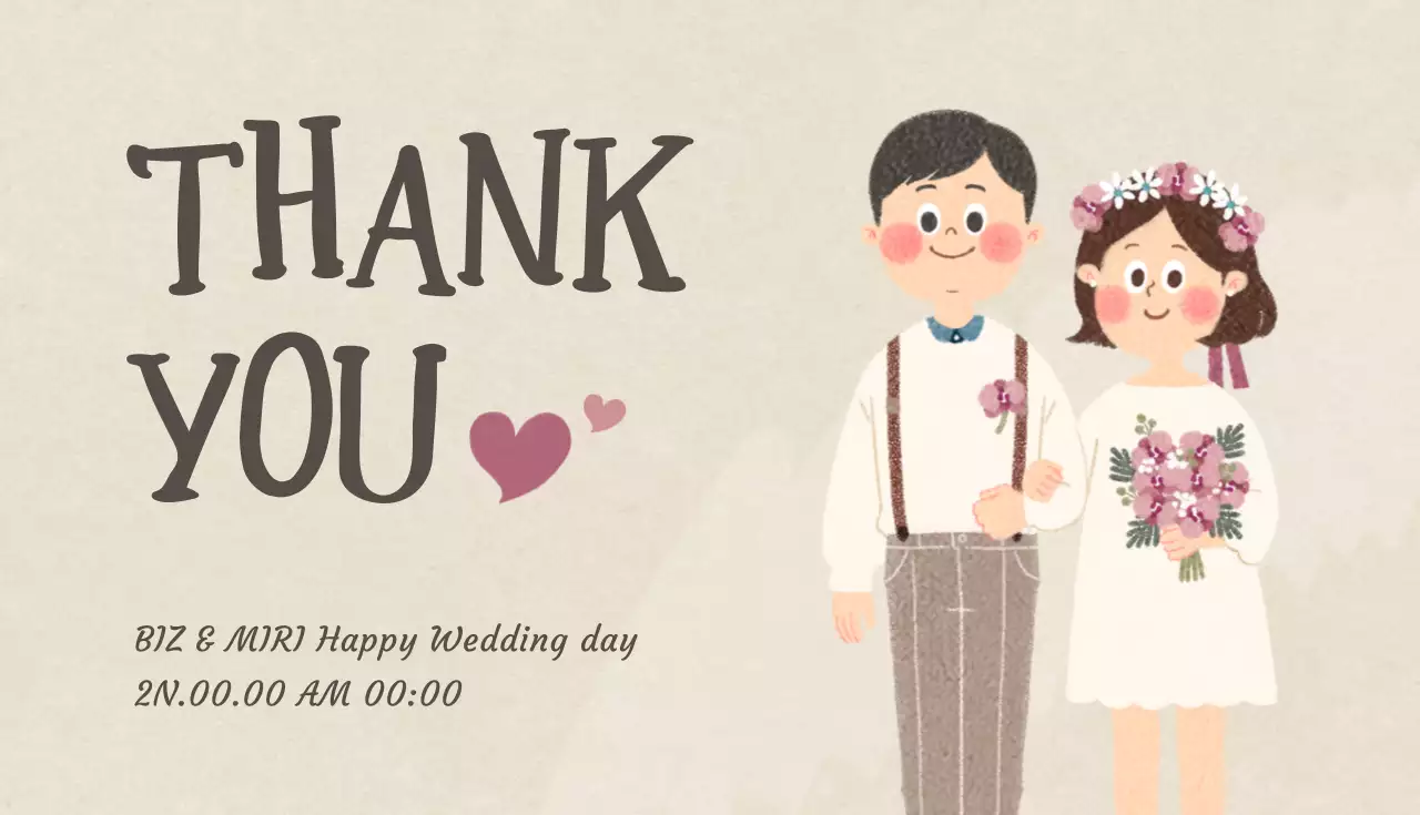 ベージュ かわいい 結婚式 招待状 名刺