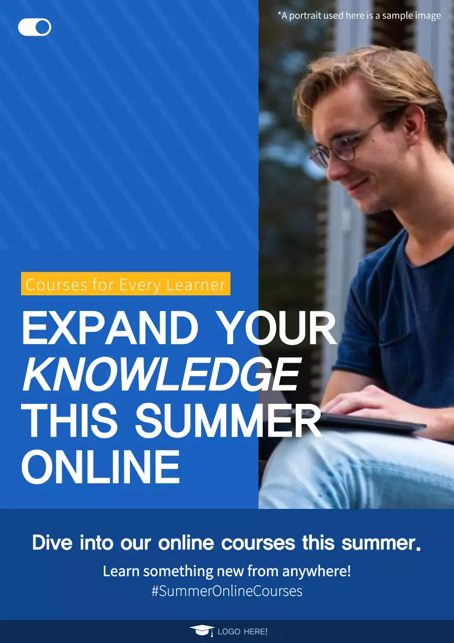 Blue Modern Online Courses Promotion Poster