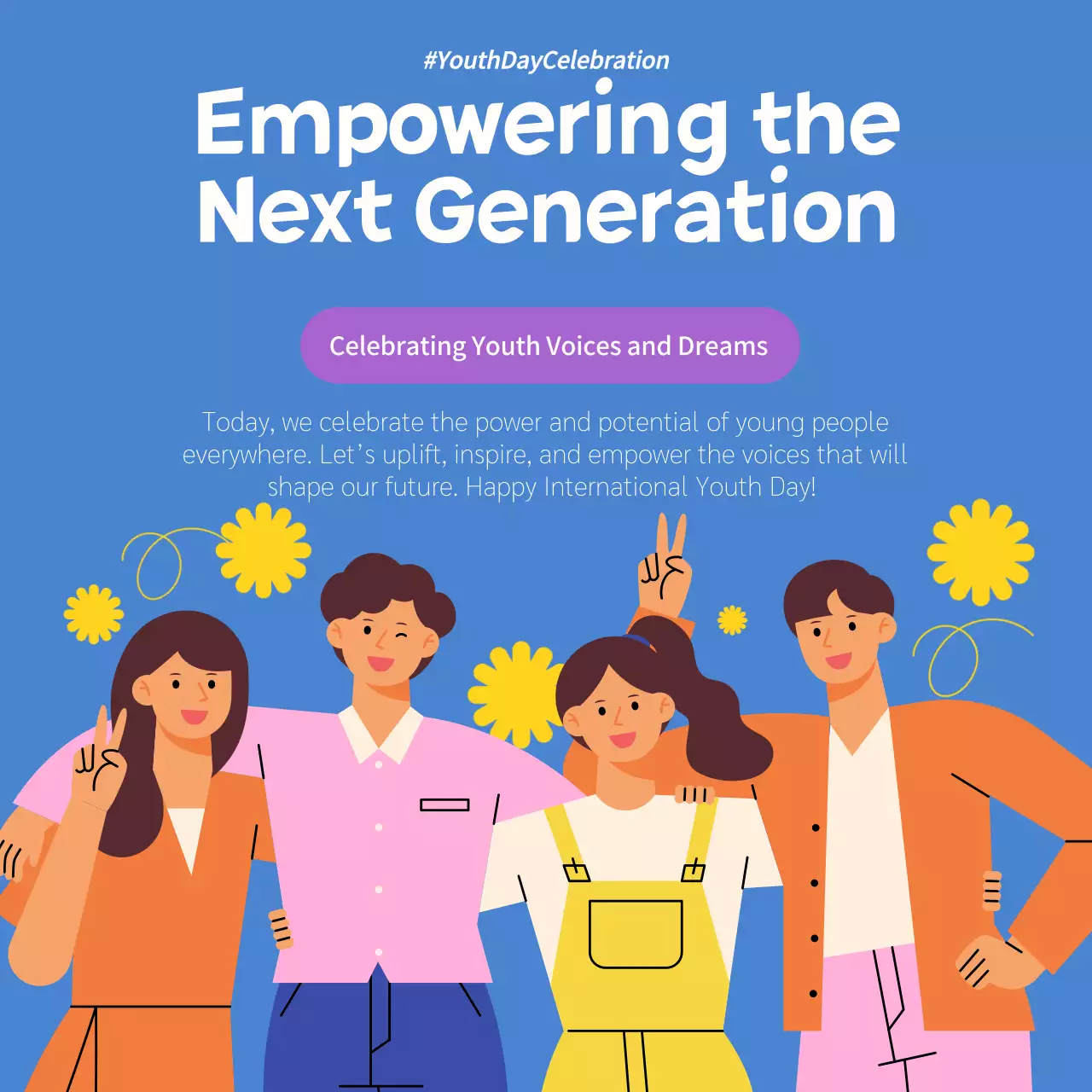 Blue Modern Youth Announcement Social Media Post