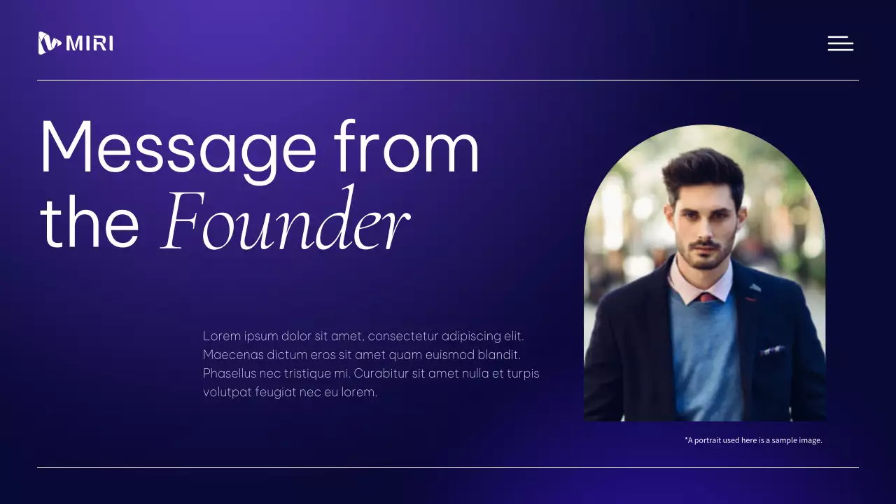 보라색과 흰색의 모던한 전문 비즈니스 프로필 자료