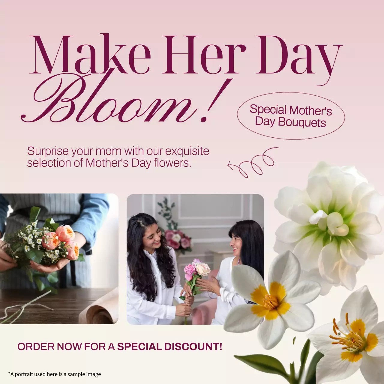 Pink Elegant Mother's Day Promotion Social Media Post