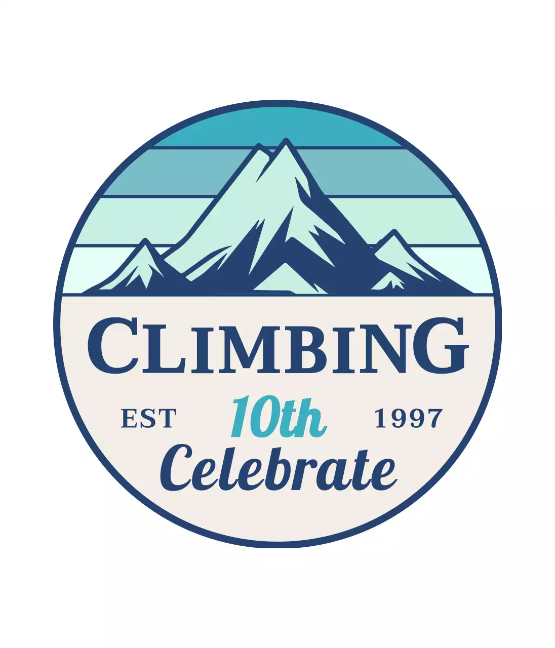 산 일러스트와 세리프체가 있는 심플한 컨셉의 등산 동호회