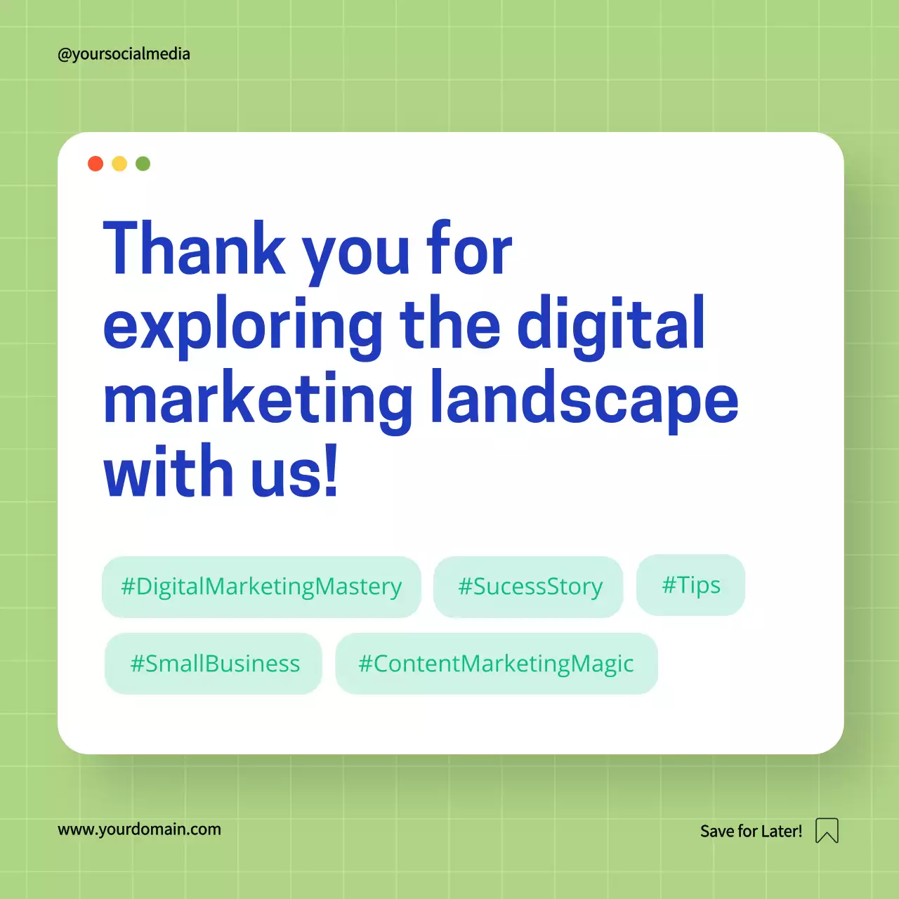 Green Modern Digital Marketing Guide Social Media Post