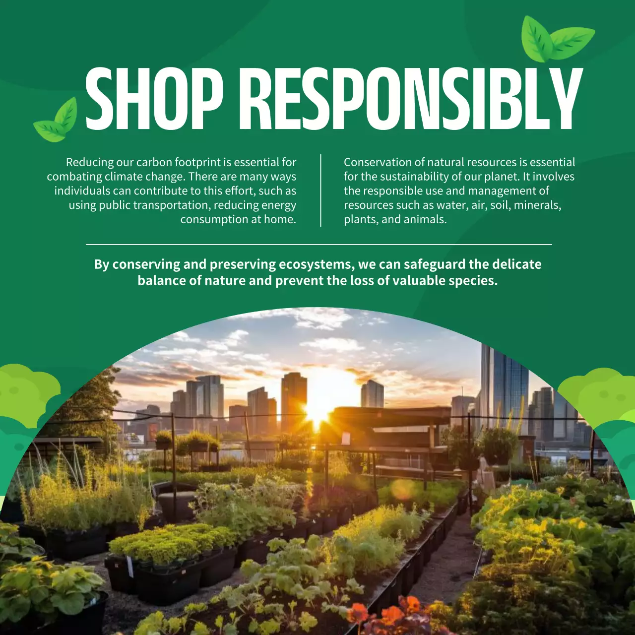 Green Minimal Earth Day Announcement Social Media Post