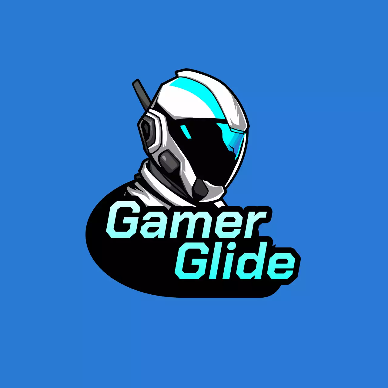 Blue Cyber Gaming Logo YouTube Thumbnail