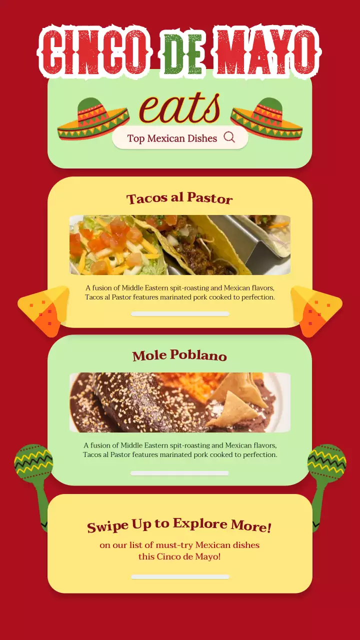 Postagem de promoção mexicana tradicional vermelha no Instagram