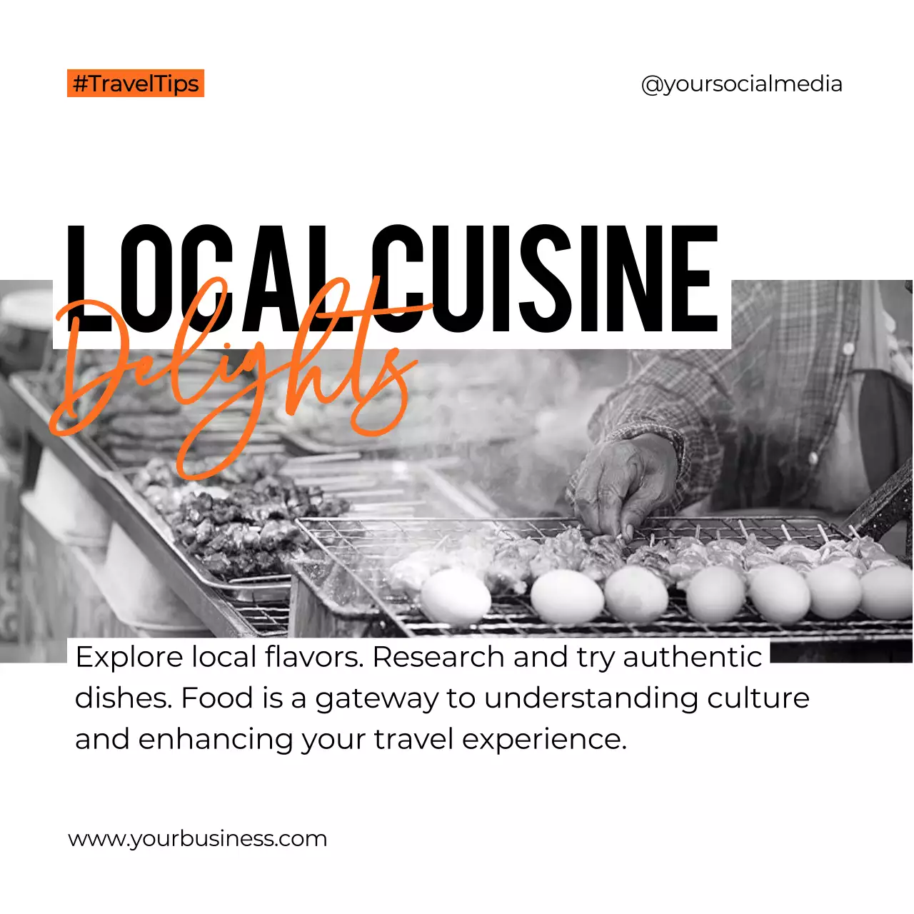 Orange Professional Travel Guide Social Media Post