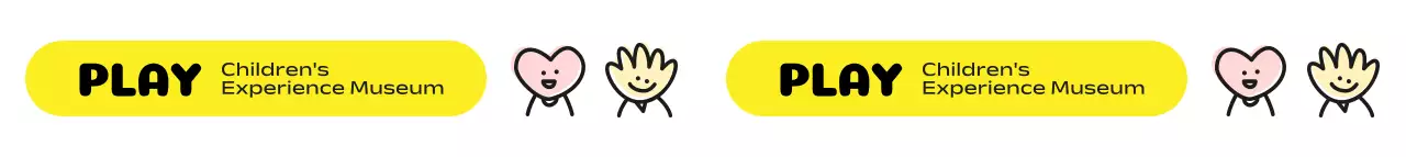 노랑색과 일러스트 캐릭터가 있는 귀여운 느낌의 어린이 체험 박물관