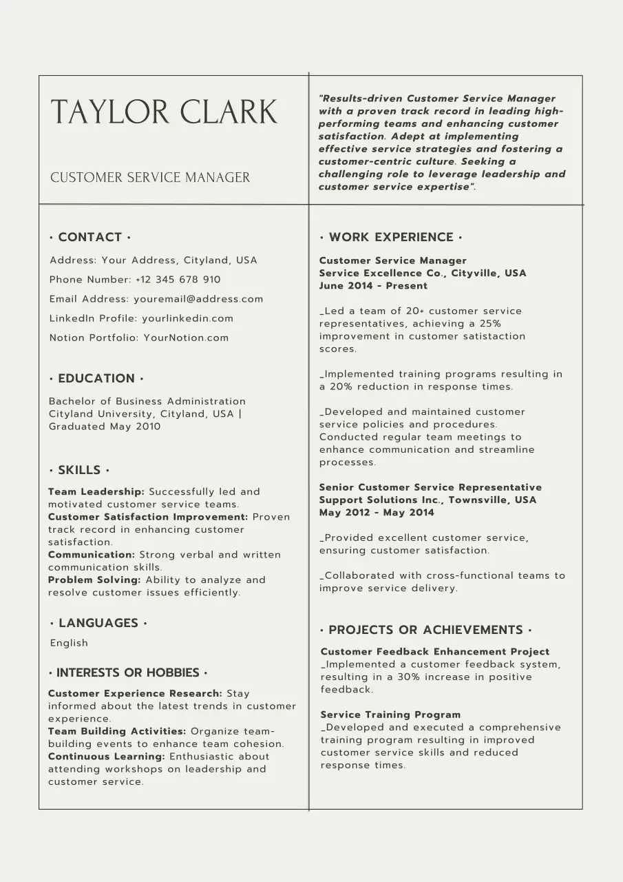 Beige Professional Resume Document