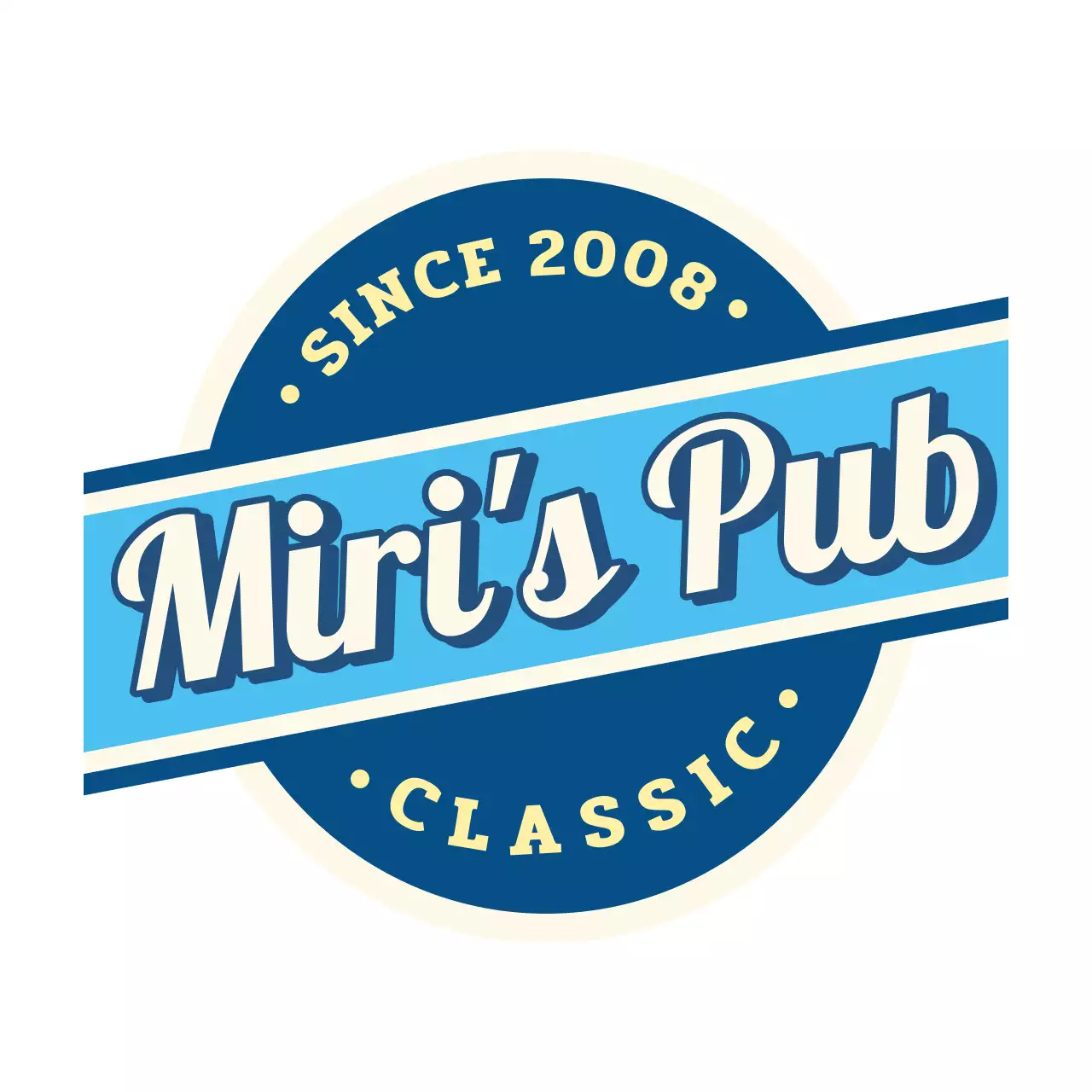 파랑 원형 사각형 조합 빈티지 프레임