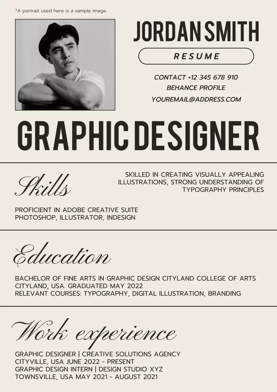 Beige Modern Graphic Designer Resume