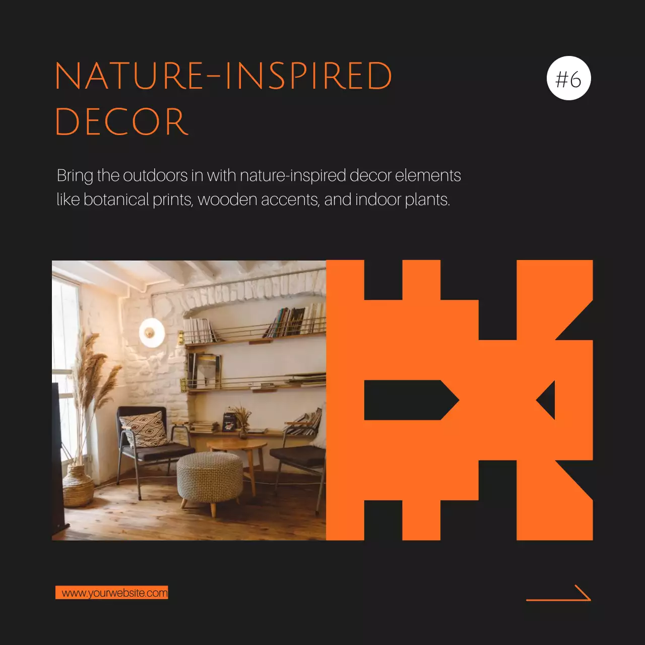 Black Modern Home Decor Guide Social Media Post