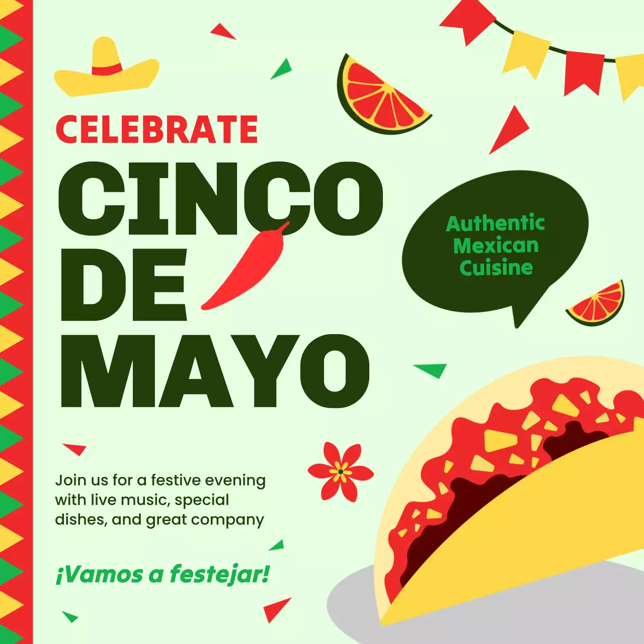 Red Cultural Festival Promotion Social Media Post