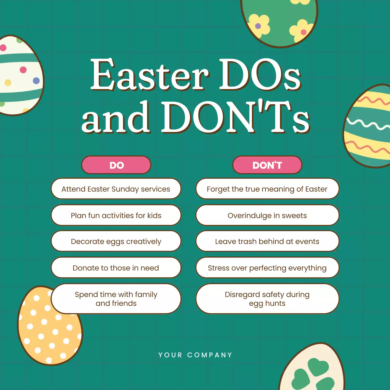 Teal Simple Easter Guide Social Media Post