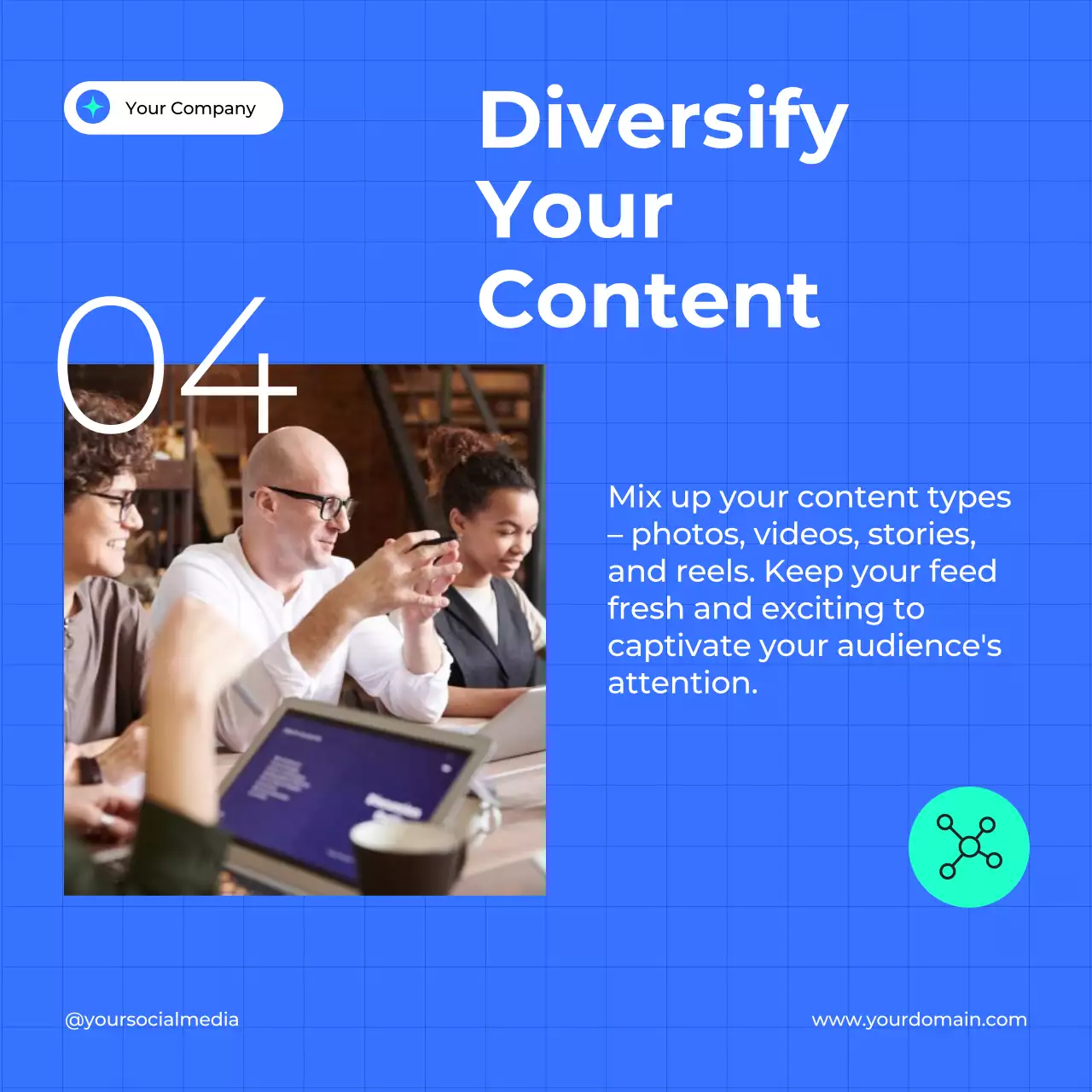 Blue Modern Marketing Guide Social Media Post