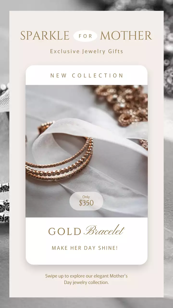 Beige Simple Minimal Exclusive Jewerly For Mother's Day Celebrate Advetisement