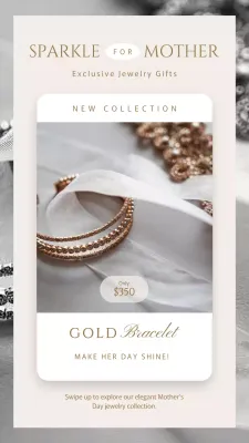 Beige Simple Minimal Exclusive Jewerly For Mother's Day Celebrate Advetisement