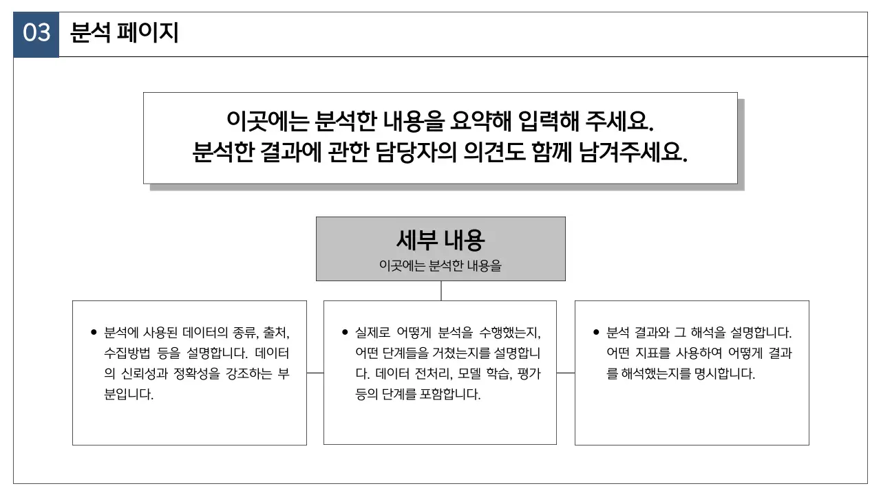 남색과 회색의 심플한 시장전략 보고서