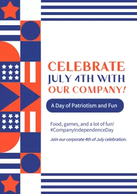 Red Modern Independence Promotion Poster