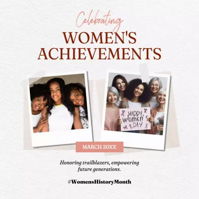 White Elegant Women's Achievements Announcement Social Media Post