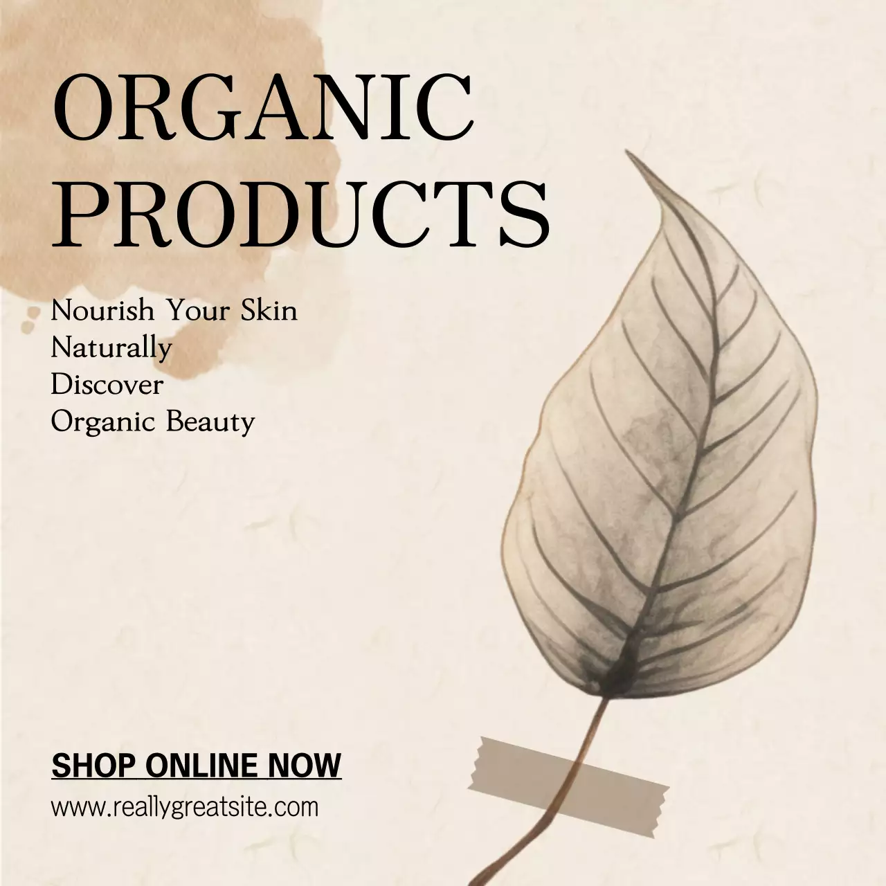 유기농 스킨케어 제품에 대한 온라인 쇼핑 광고