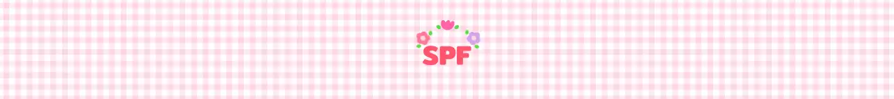 핑크색 체크무늬 패턴과 꽃 일러스트가 있는 귀여운 느낌의 봄 피크닉 페스티벌