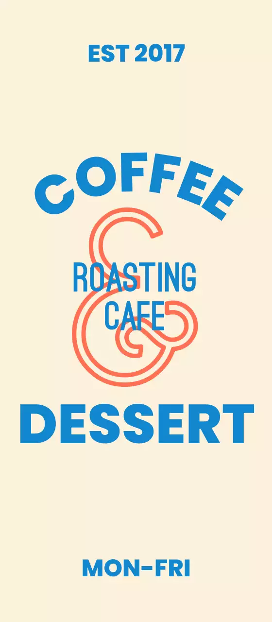 베이지 파랑글씨 카페 홍보