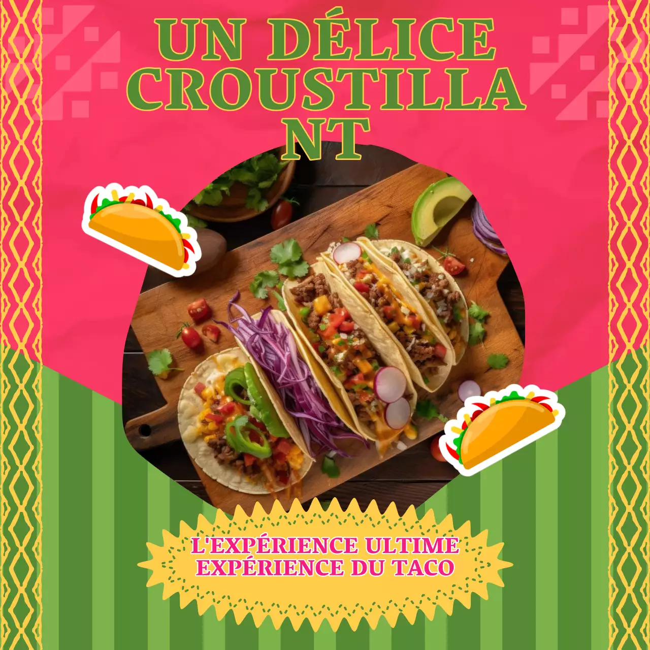 Publicité pour le restaurant Red and Green Kitsch Taco