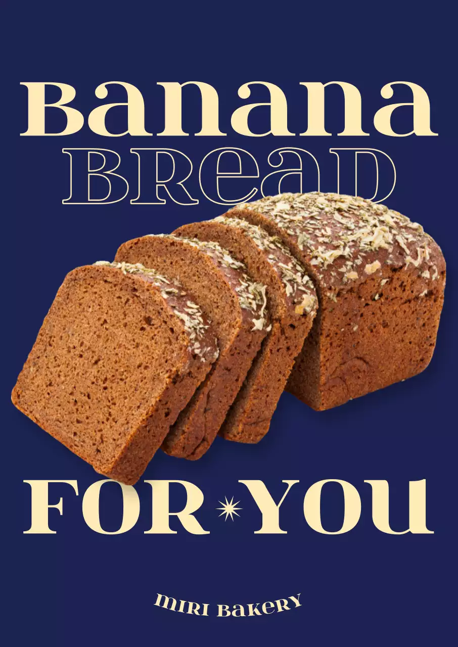 ネイビー モダン パン ポスター