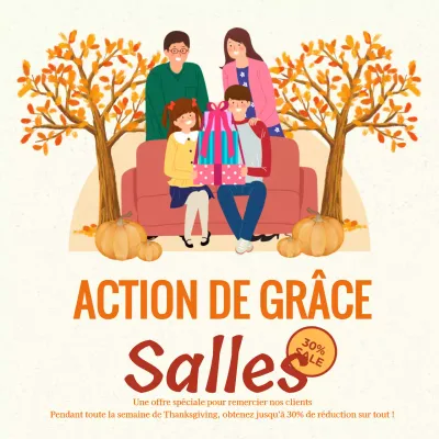 Jaune et orange simple Vente promotionnelle de Thanksgiving