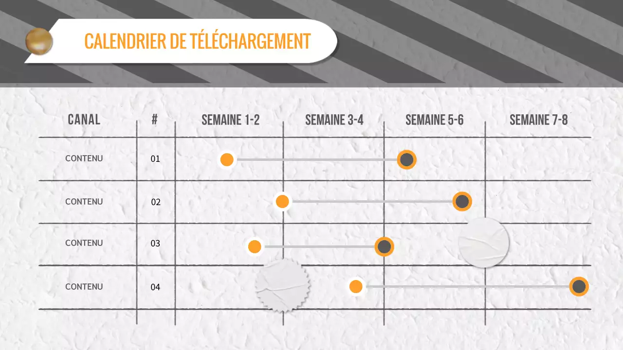 Pitch de planification du contenu vidéo, gris et jaune, à la mode